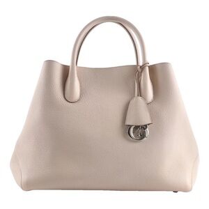 Dior Pink Leather Open Bar Tote Bag mauve color